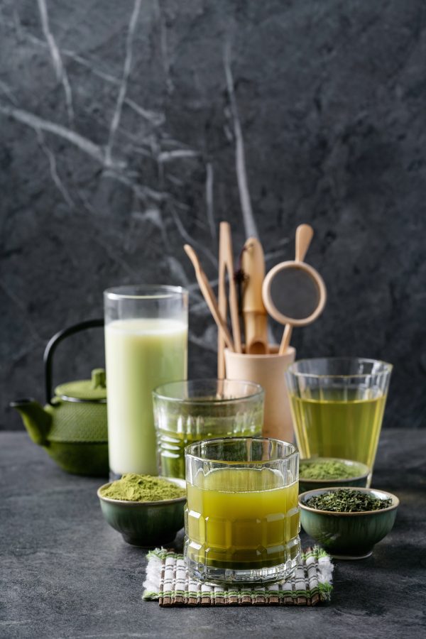 Variety of matcha tea